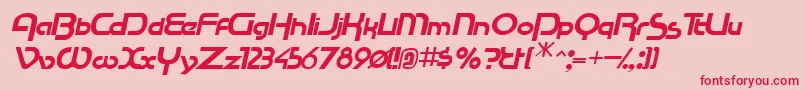 RacetracsskItalic Font – Red Fonts on Pink Background