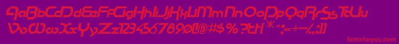 RacetracsskItalic Font – Red Fonts on Purple Background