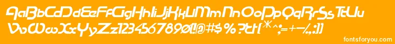 RacetracsskItalic Font – White Fonts on Orange Background