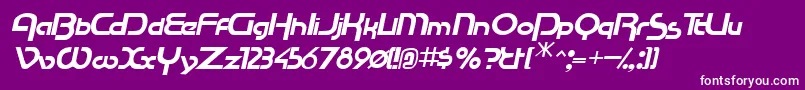 RacetracsskItalic Font – White Fonts on Purple Background