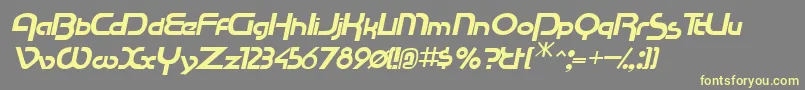 RacetracsskItalic Font – Yellow Fonts on Gray Background