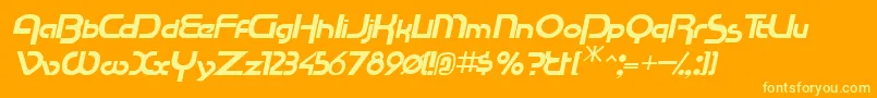 RacetracsskItalic Font – Yellow Fonts on Orange Background