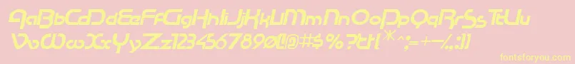 RacetracsskItalic Font – Yellow Fonts on Pink Background