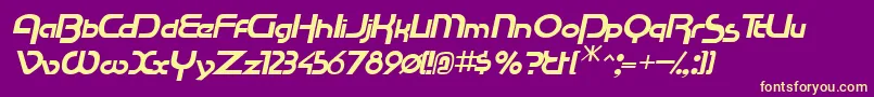 RacetracsskItalic Font – Yellow Fonts on Purple Background