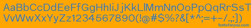 フォントNuromRegular – オレンジの背景に青い文字