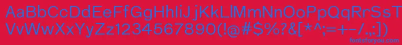 フォントNuromRegular – 赤い背景に青い文字