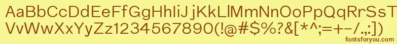 Шрифт NuromRegular – коричневые шрифты на жёлтом фоне