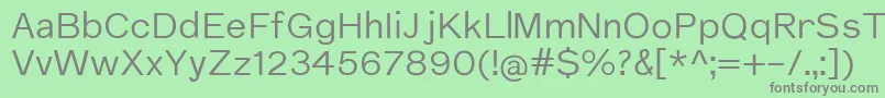 フォントNuromRegular – 緑の背景に灰色の文字