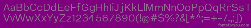 フォントNuromRegular – 紫の背景に灰色の文字