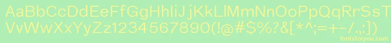 NuromRegular Font – Yellow Fonts on Green Background