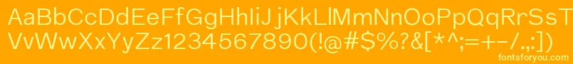 NuromRegular Font – Yellow Fonts on Orange Background