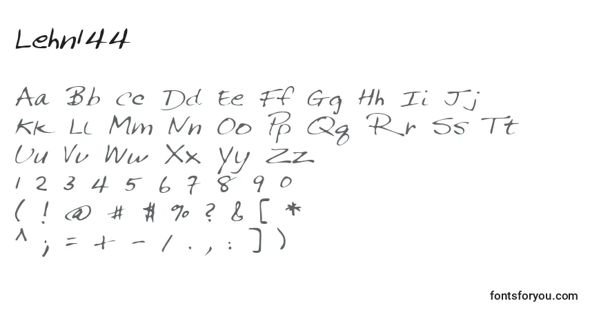 A fonte Lehn144 – alfabeto, números, caracteres especiais