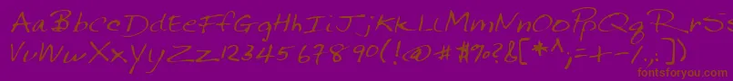 Lehn144 Font – Brown Fonts on Purple Background