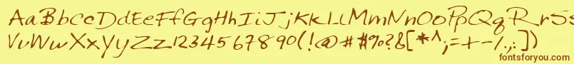 Lehn144 Font – Brown Fonts on Yellow Background