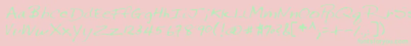 Lehn144-Schriftart – Grüne Schriften auf rosa Hintergrund