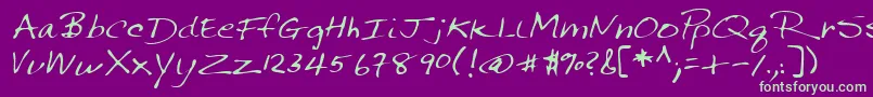 Lehn144 Font – Green Fonts on Purple Background