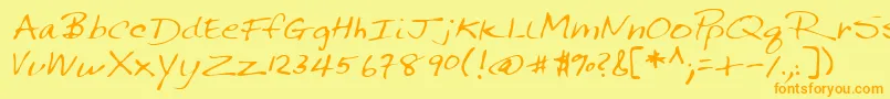 Lehn144 Font – Orange Fonts on Yellow Background