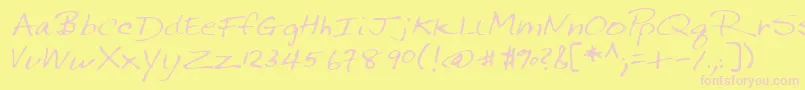 Lehn144-Schriftart – Rosa Schriften auf gelbem Hintergrund
