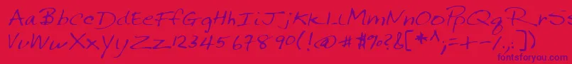 Lehn144 Font – Purple Fonts on Red Background