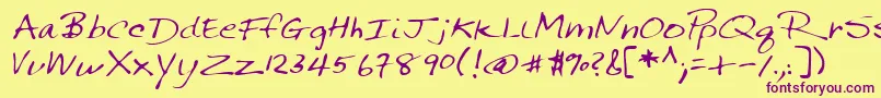 Lehn144 Font – Purple Fonts on Yellow Background