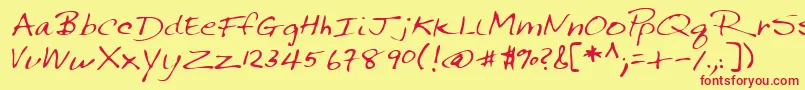 Lehn144 Font – Red Fonts on Yellow Background