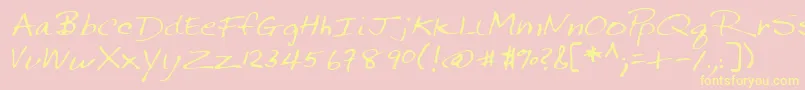 Lehn144-Schriftart – Gelbe Schriften auf rosa Hintergrund