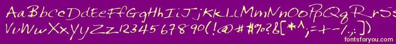 Lehn144 Font – Yellow Fonts on Purple Background