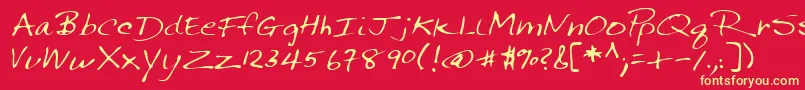 Lehn144 Font – Yellow Fonts on Red Background