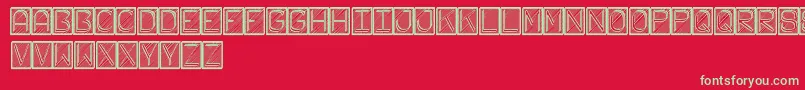 フォントFichasSt – 赤い背景に緑の文字
