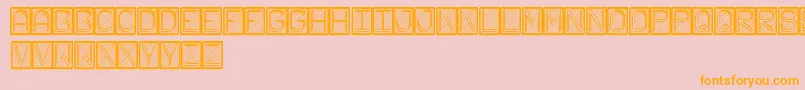 FichasSt-Schriftart – Orangefarbene Schriften auf rosa Hintergrund