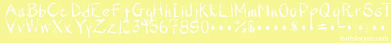 フォントPhotai – 黄色い背景に白い文字