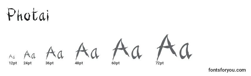 Размеры шрифта Photai