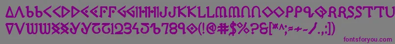 フォントPresleyPressExtrabold – 紫色のフォント、灰色の背景