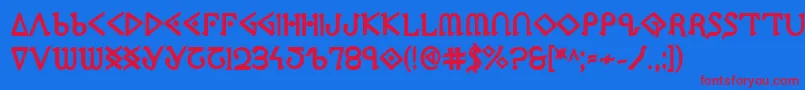 PresleyPressExtrabold-Schriftart – Rote Schriften auf blauem Hintergrund