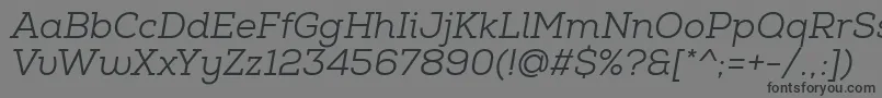 フォントNexaSlabBookItalic – 黒い文字の灰色の背景