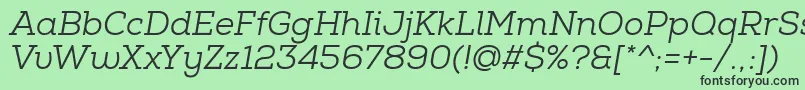 NexaSlabBookItalic Font – Black Fonts on Green Background