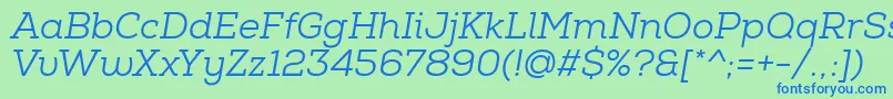 NexaSlabBookItalic Font – Blue Fonts on Green Background