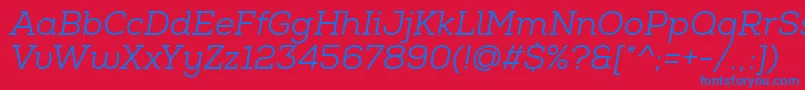 NexaSlabBookItalic Font – Blue Fonts on Red Background