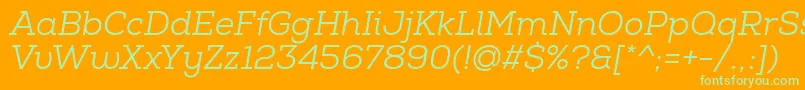 NexaSlabBookItalic Font – Green Fonts on Orange Background