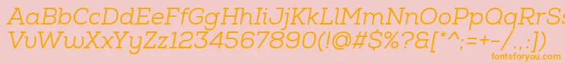 NexaSlabBookItalic Font – Orange Fonts on Pink Background