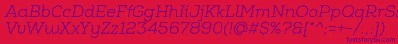 NexaSlabBookItalic Font – Purple Fonts on Red Background