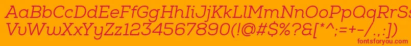 NexaSlabBookItalic Font – Red Fonts on Orange Background