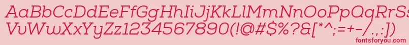 NexaSlabBookItalic-Schriftart – Rote Schriften auf rosa Hintergrund