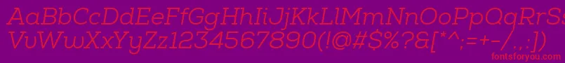 NexaSlabBookItalic Font – Red Fonts on Purple Background