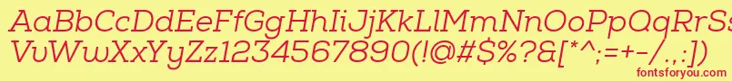 NexaSlabBookItalic Font – Red Fonts on Yellow Background