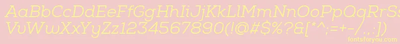 NexaSlabBookItalic Font – Yellow Fonts on Pink Background