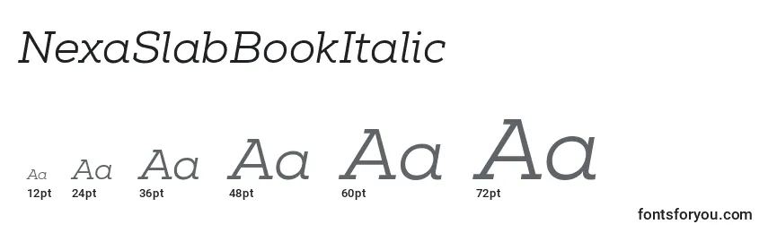 Размеры шрифта NexaSlabBookItalic