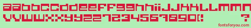 QuadrronRegular Font – Red Fonts on Green Background