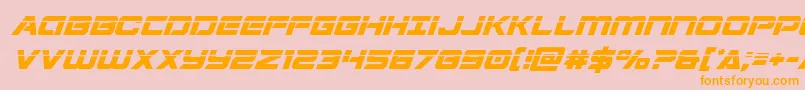 Stardusterlaserital-Schriftart – Orangefarbene Schriften auf rosa Hintergrund