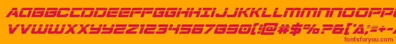 フォントStardusterlaserital – オレンジの背景に赤い文字